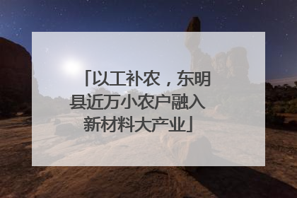 以工补农，东明县近万小农户融入新材料大产业