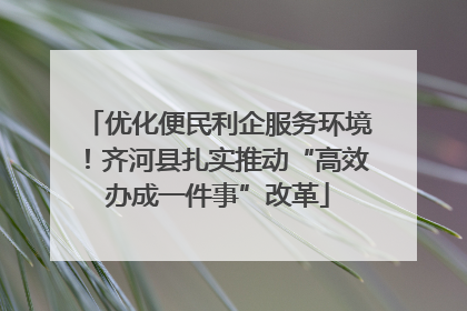 优化便民利企服务环境！齐河县扎实推动“高效办成一件事”改革