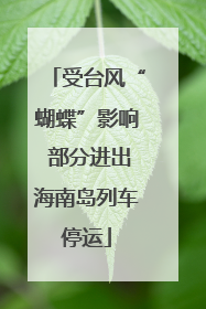 受台风“蝴蝶”影响 部分进出海南岛列车停运