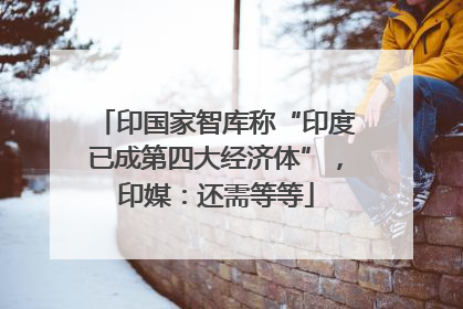 印国家智库称“印度已成第四大经济体”，印媒：还需等等