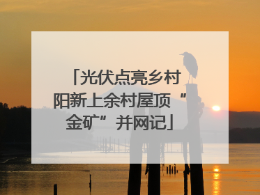 光伏点亮乡村 阳新上余村屋顶“金矿”并网记