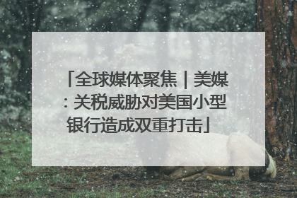 全球媒体聚焦｜美媒：关税威胁对美国小型银行造成双重打击