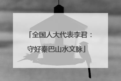 全国人大代表李君：守好秦巴山水文脉