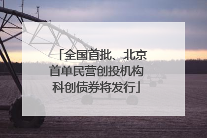 全国首批、北京首单民营创投机构科创债券将发行
