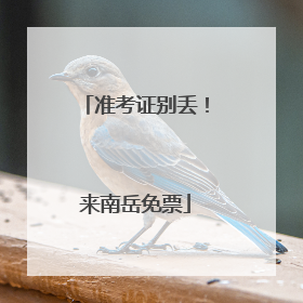准考证别丢！来南岳免票