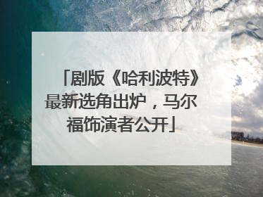 剧版《哈利波特》最新选角出炉，马尔福饰演者公开