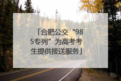合肥公交“985专列”为高考考生提供接送服务