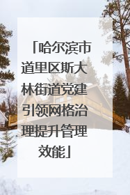 哈尔滨市道里区斯大林街道党建引领网格治理提升管理效能