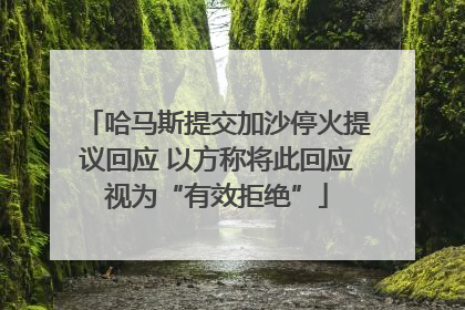 哈马斯提交加沙停火提议回应 以方称将此回应视为“有效拒绝”