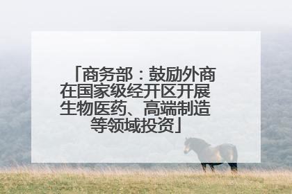 商务部：鼓励外商在国家级经开区开展生物医药、高端制造等领域投资