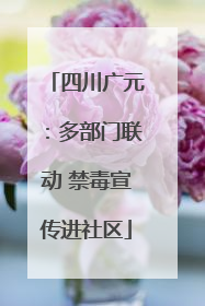 四川广元：多部门联动 禁毒宣传进社区