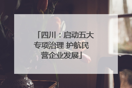 四川：启动五大专项治理 护航民营企业发展
