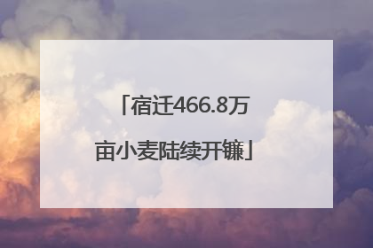 宿迁466.8万亩小麦陆续开镰