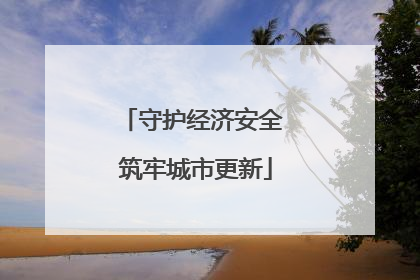 守护经济安全 筑牢城市更新