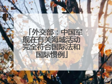 外交部：中国军舰在有关海域活动完全符合国际法和国际惯例