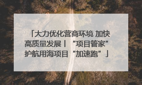 大力优化营商环境 加快高质量发展丨“项目管家”护航用海项目“加速跑”