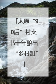 太原“90后”村支书十年酿出“乡村甜”