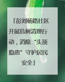 彭刘杨路社区开展危树清理行动，消除“头顶隐患”守护居民安全