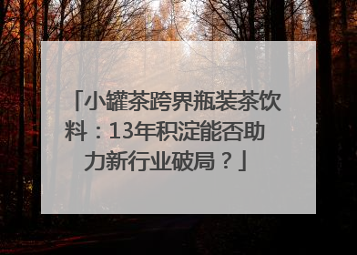 小罐茶跨界瓶装茶饮料：13年积淀能否助力新行业破局？