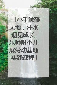 小手触碰大地，汗水遇见成长 乐师附小开展劳动基地实践课程