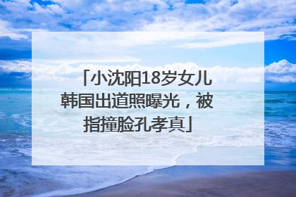 小沈阳18岁女儿韩国出道照曝光，被指撞脸孔孝真
