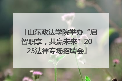 山东政法学院举办“启智职享，共赢未来”2025法律专场招聘会