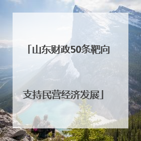山东财政50条靶向支持民营经济发展