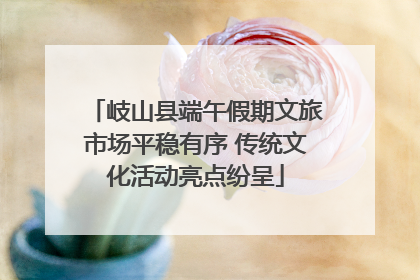 岐山县端午假期文旅市场平稳有序 传统文化活动亮点纷呈