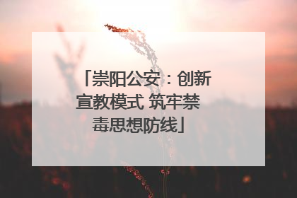 崇阳公安：创新宣教模式 筑牢禁毒思想防线
