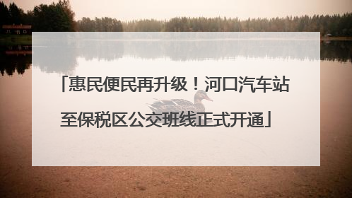 惠民便民再升级！河口汽车站至保税区公交班线正式开通