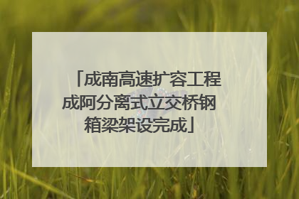 成南高速扩容工程成阿分离式立交桥钢箱梁架设完成