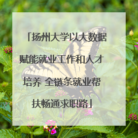 扬州大学以大数据赋能就业工作和人才培养 全链条就业帮扶畅通求职路