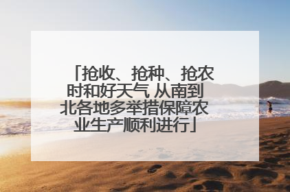 抢收、抢种、抢农时和好天气 从南到北各地多举措保障农业生产顺利进行