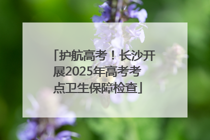 护航高考！长沙开展2025年高考考点卫生保障检查