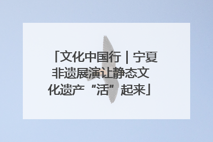 文化中国行｜宁夏 非遗展演让静态文化遗产“活”起来