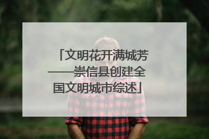 文明花开满城芳——崇信县创建全国文明城市综述