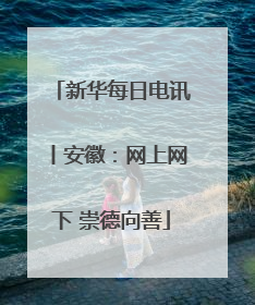 新华每日电讯丨安徽：网上网下 崇德向善