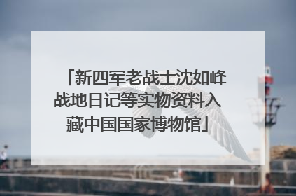 新四军老战士沈如峰战地日记等实物资料入藏中国国家博物馆