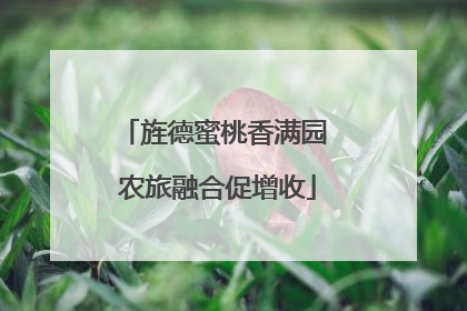 旌德蜜桃香满园 农旅融合促增收