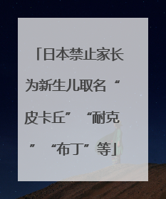 日本禁止家长为新生儿取名“皮卡丘”“耐克”“布丁”等