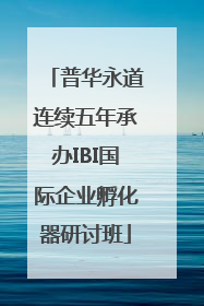 普华永道连续五年承办IBI国际企业孵化器研讨班