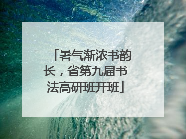 暑气渐浓书韵长，省第九届书法高研班开班