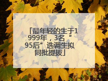 最年轻的生于1999年，3名“95后”选调生拟同批提拔