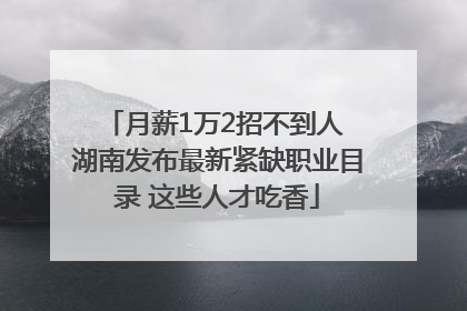 月薪1万2招不到人 湖南发布最新紧缺职业目录 这些人才吃香