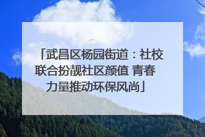 武昌区杨园街道：社校联合扮靓社区颜值 青春力量推动环保风尚
