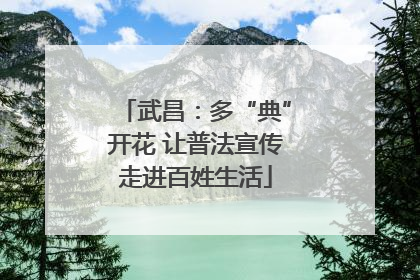 武昌：多“典”开花 让普法宣传走进百姓生活
