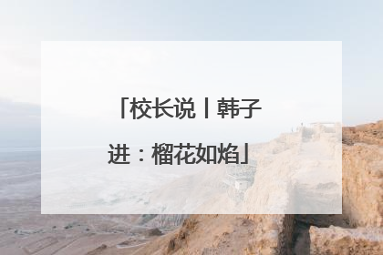 校长说丨韩子进：榴花如焰