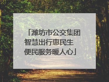 潍坊市公交集团智慧出行惠民生 便民服务暖人心