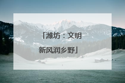 潍坊：文明新风润乡野