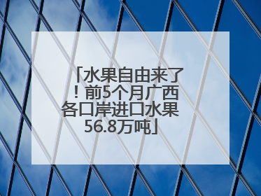 水果自由来了！前5个月广西各口岸进口水果56.8万吨